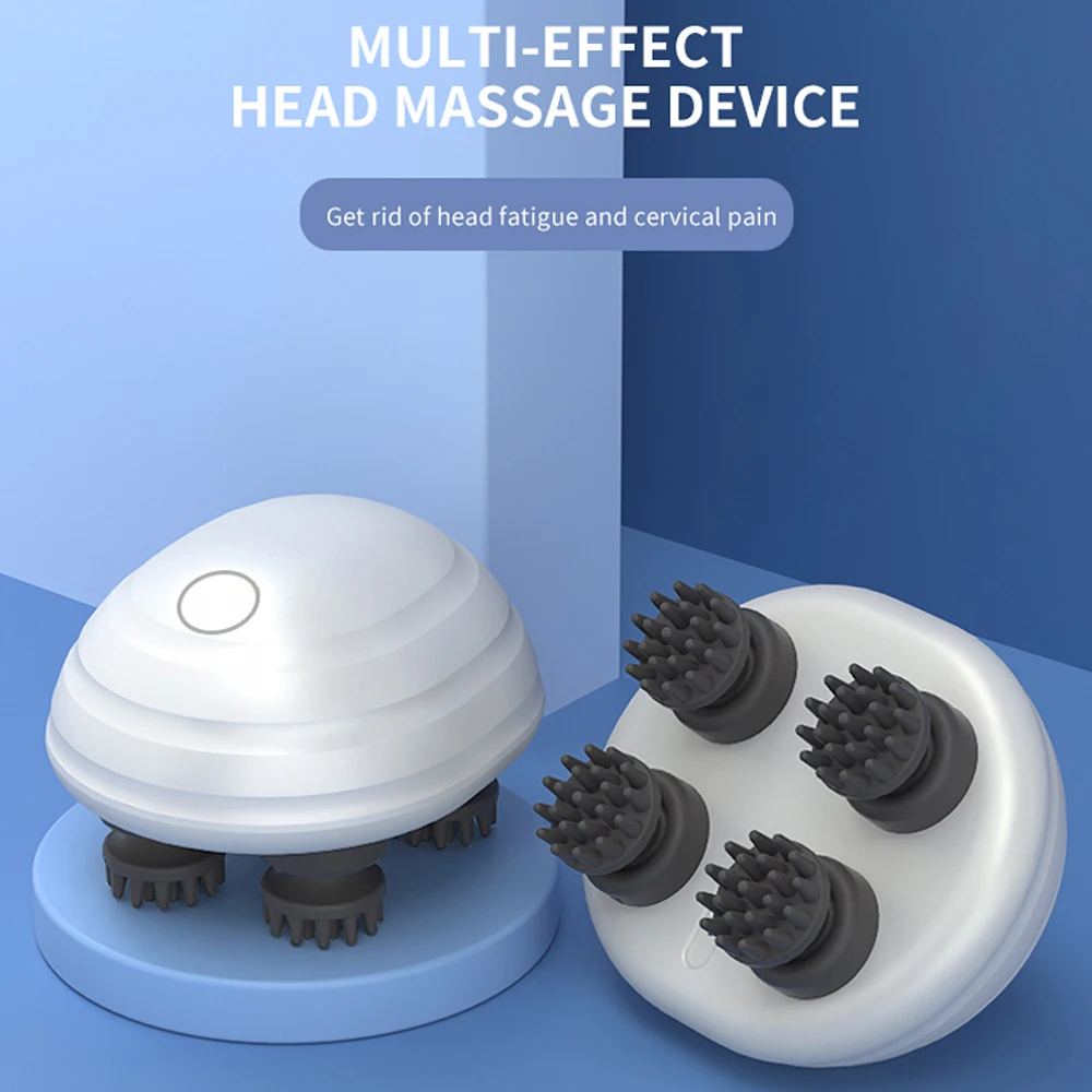 Smart head massage machine handheld vibration automatic head scalp massager high frequency deep tissue head massage brush