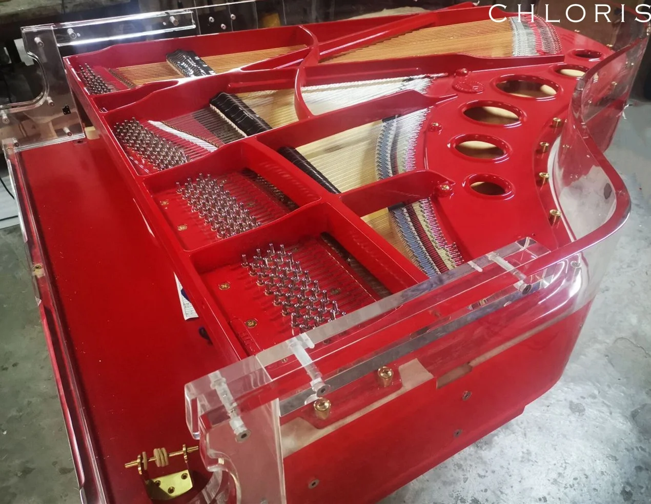 New brand Crystal  Piano  HG-186A Grand Piano red colour  for Home Luxury  Furniture