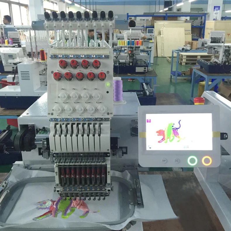 1/2/4/6 heads 9/12/15 needles Customized computerized embroidery machine China factory price