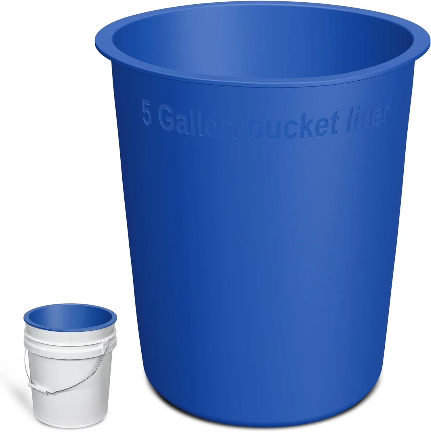 Silicone 3.5 Gallon and 5 Gallon Bucket Liner for Concrete Mix Mud Food Storage and Paint-2 PCS Reusable Rubber Bucket Saver