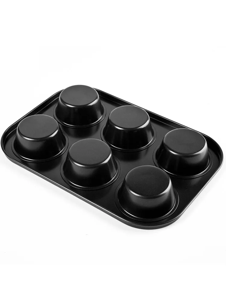 Factory price 6-cup Non- Stick Muffin Pans Cake Mould Bakery Steel Cupcake Muffin Pan Hamburger Loaf Pan Toast Tin Baking Tray