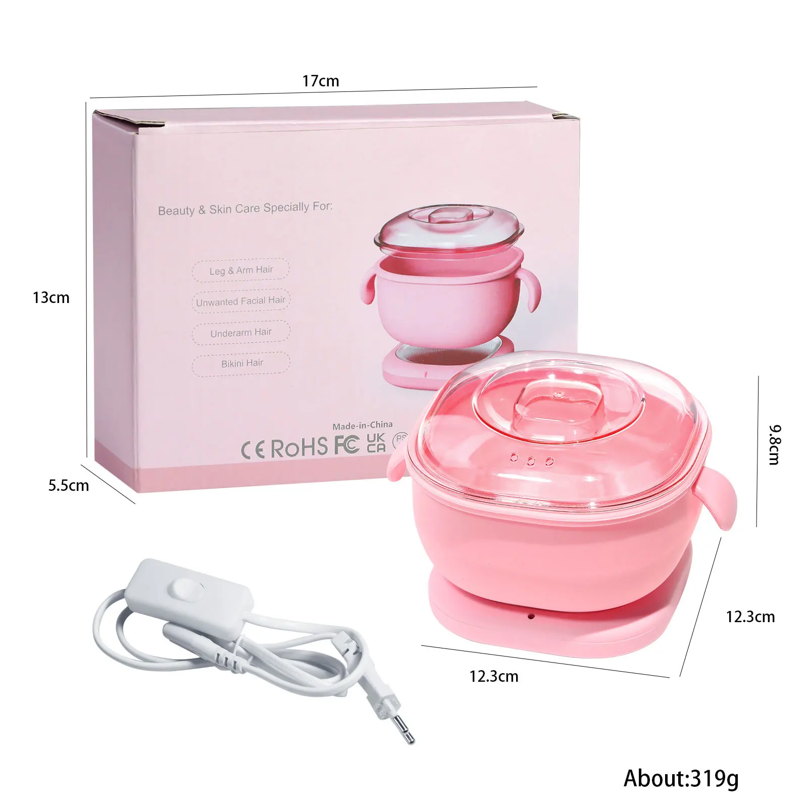 New Hair Removal Wax Warmer Melting Pot for Beeswax and Silicone Wax Mini Non-Stick Wax Heater Machine