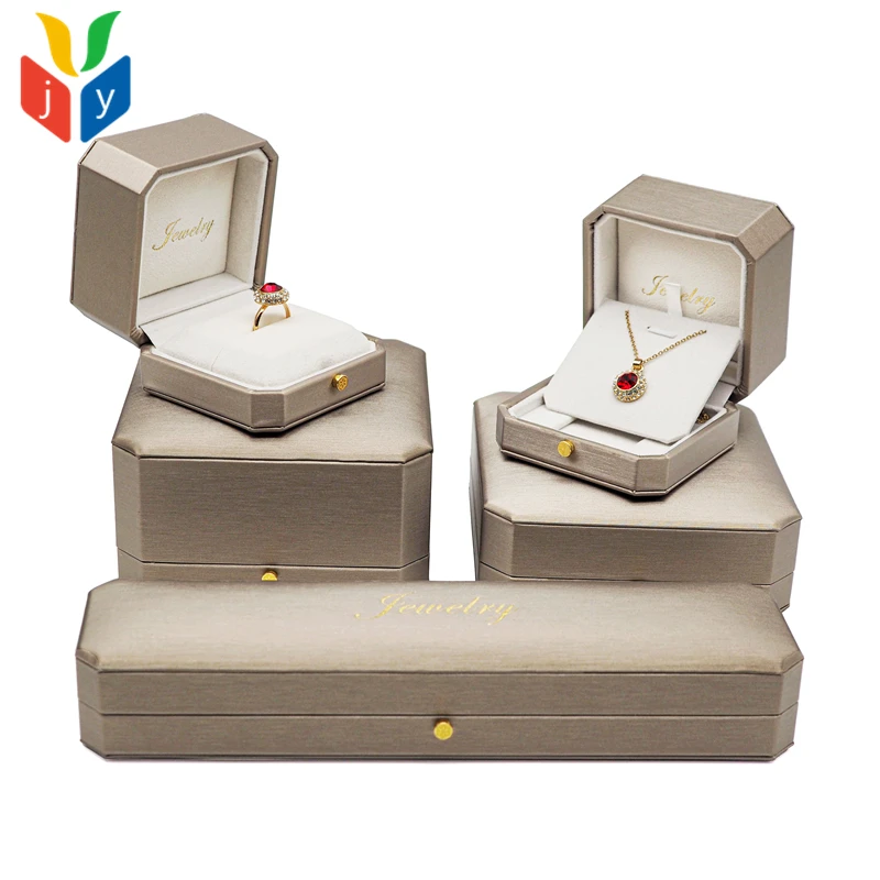 Wholesale PU Leather Pendant Bracelet Gift Jewelry Package Box Custom Luxury Logo Necklace Ring Jewelry Box packaging