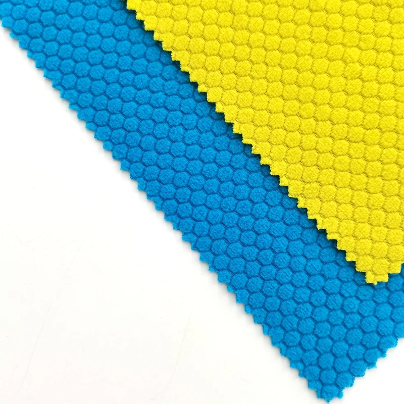 Профессиональный поставщик, однотонный крашеный жаккард, микро флис, 100 полиэстер, жаккардовая трикотажная флисовая ткань