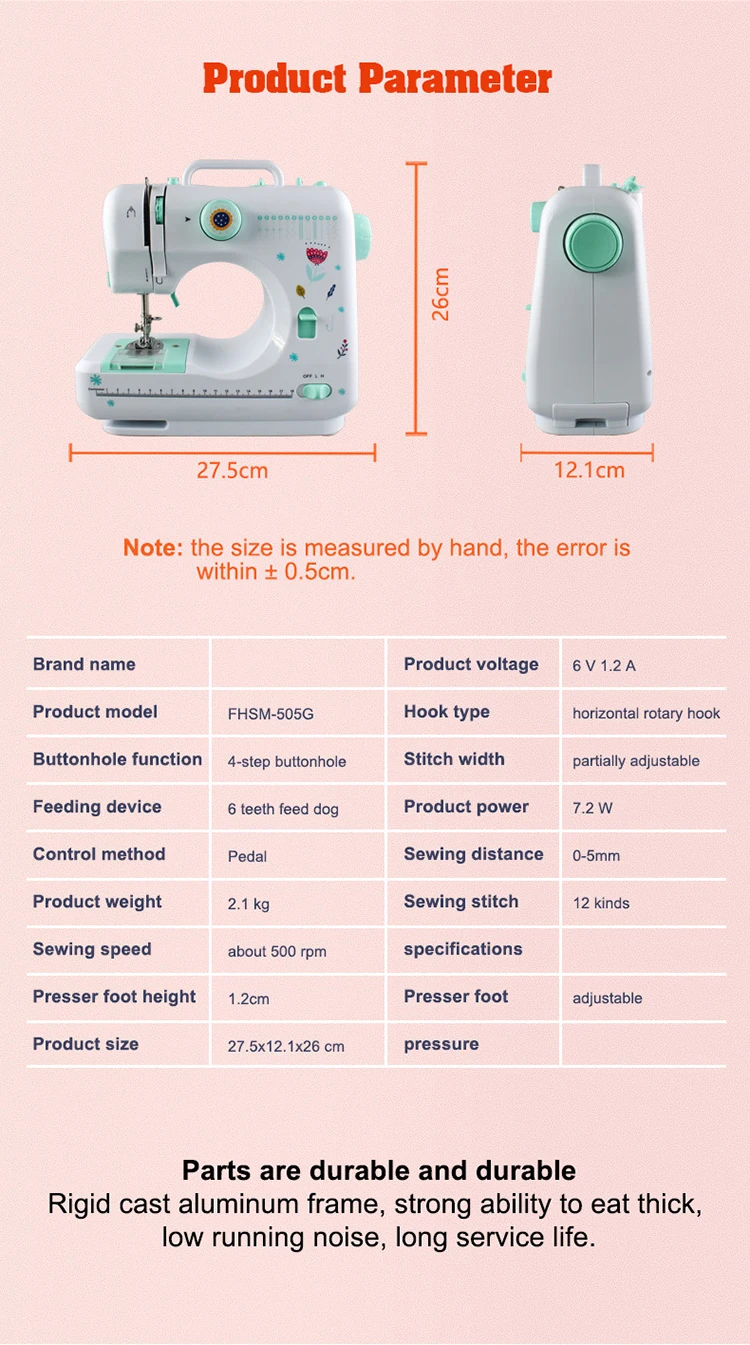 FHSM-505G Manual Household Sewing Machine   China  Sewing Machine for Fashion Designer
