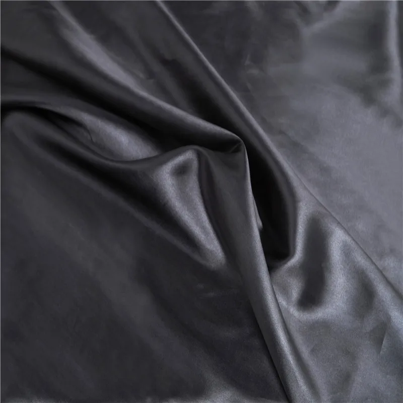 
bridal dress black color stretch printed crepe satin fabric 