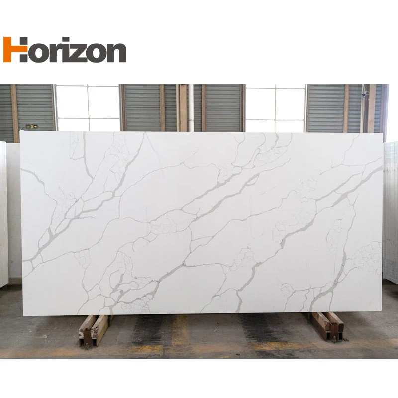 Horizon Wholesale  artificial glass Quartz Stone Calacatta White Quartz Stone Price Natural Quartz Stone Slabs