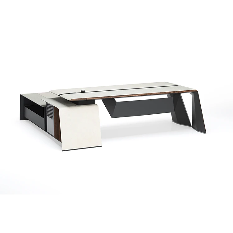 Modern Luxury Executive Table Office Furniture L Shape Modern White Office Computer Boss Desk