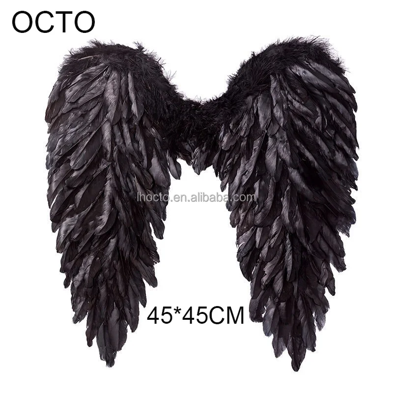 45*45CM White Black Red Pink Feather Angel Wings For 100-140cm Height Kids Children