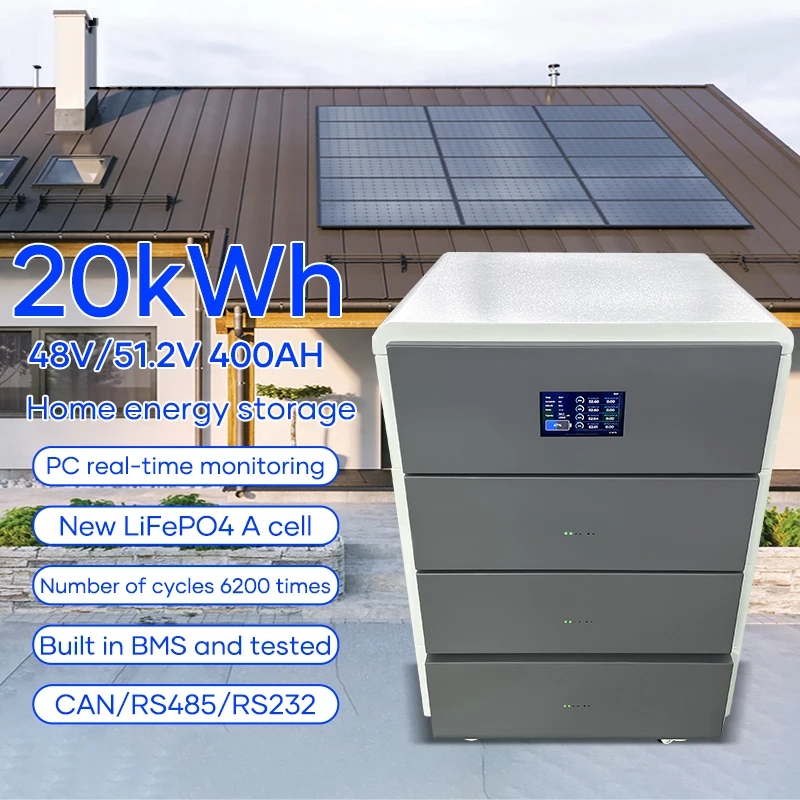 5kWh 10KW 20kWh 30kWh Stackable Solar Storage Battery 48V LifePO4 51.2V Lithium Battery Pack Solar Energy Storage System