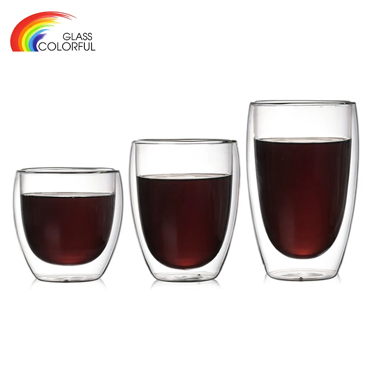 
Good quality clear 250 350 450 500ml double wall borosilicate glass coffee tea cup glass drinking cup 