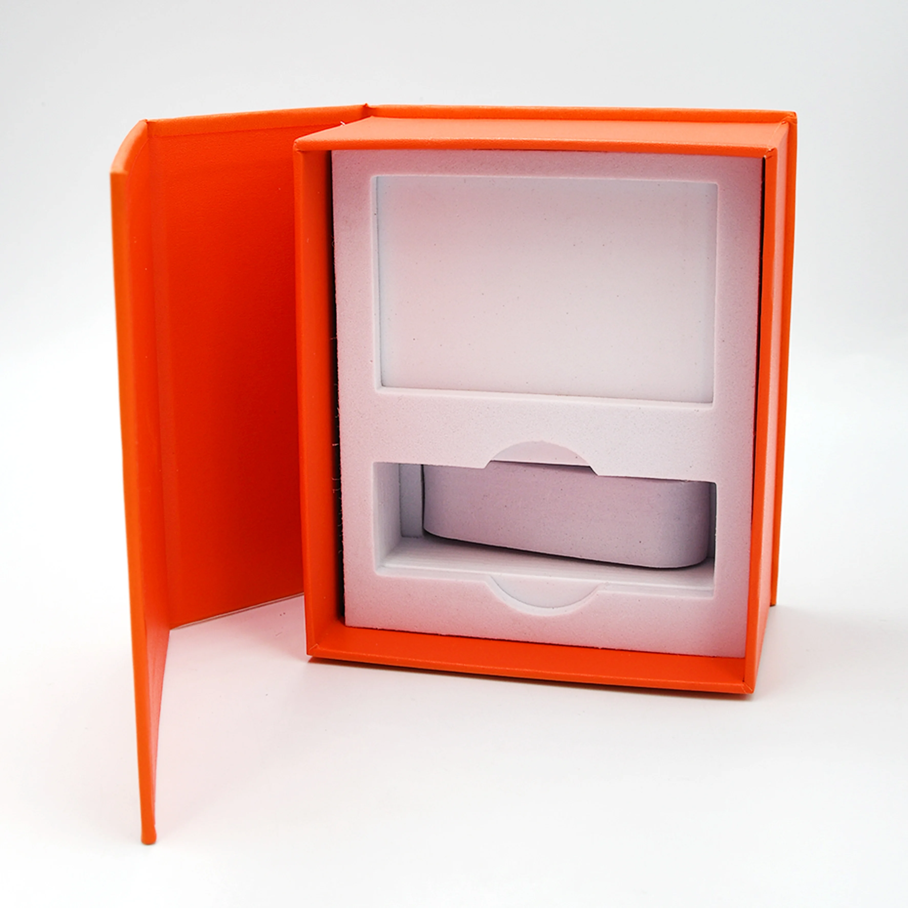 High-end  earphone gift cardboard packaging box with white EVA foam insert for electronics