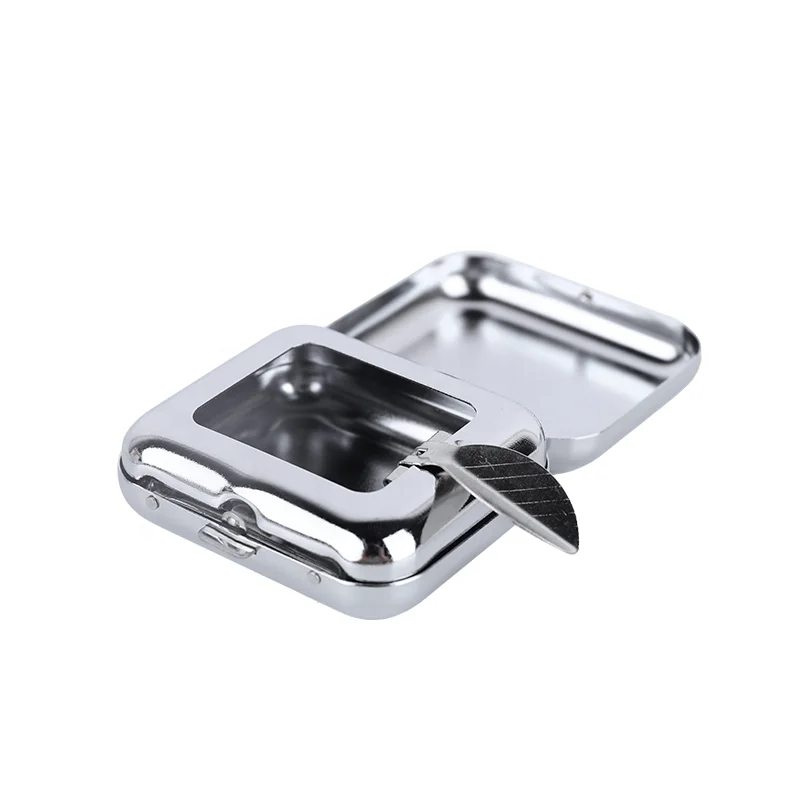 Portable Outdoors Square Cigarette Ashtray Smoking Accessories Car Ashtray Pocket Tin Metal Ashtray for Office and Home