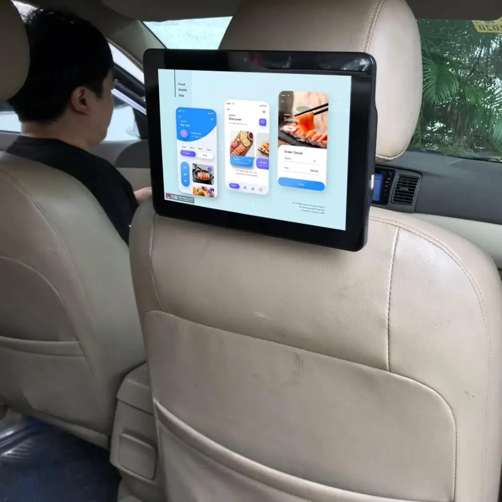 car video Wifi Car 10.1 inch touch GPS 4g SIM card Android 9.0 car headrest monitor for Taxi advertising lcd display