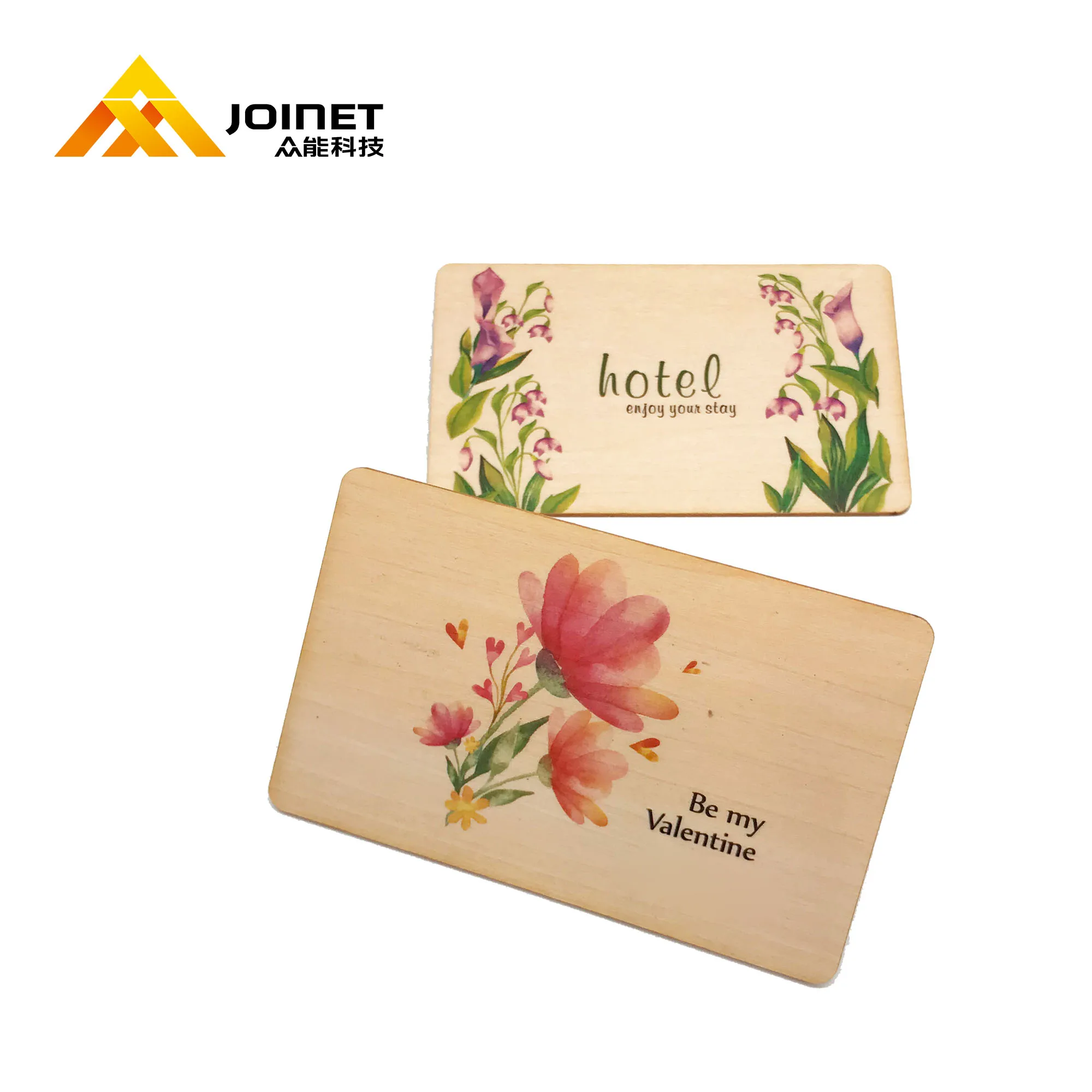 Customized printing rfid nfc wood inlay business card for hotel system wooden key card  access control card