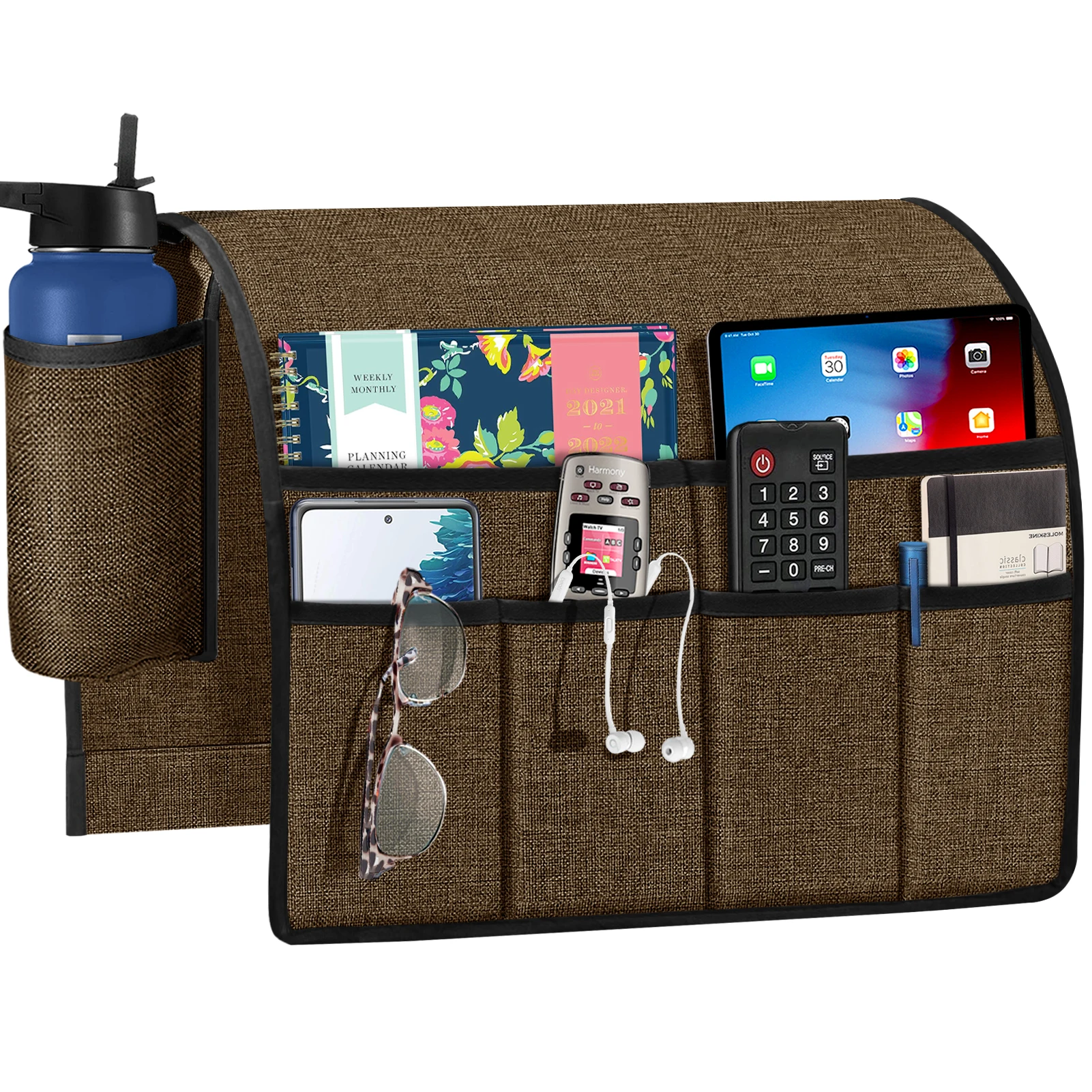 Factory outlet Non-slip sofa chair couch hanging storage bag linen bedside caddy pockets organizer for TV remote control