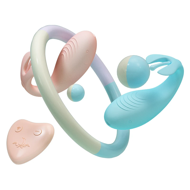 
Hot Sales Waterproof Pinhole Charging Remote Control Silicon Fish Pink And Blue Color Wireless Egg Vibrator 
