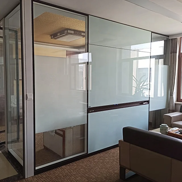 Поддержка на заказ Высококачественная офисная стеклянная перегородка Скрытая Рамка