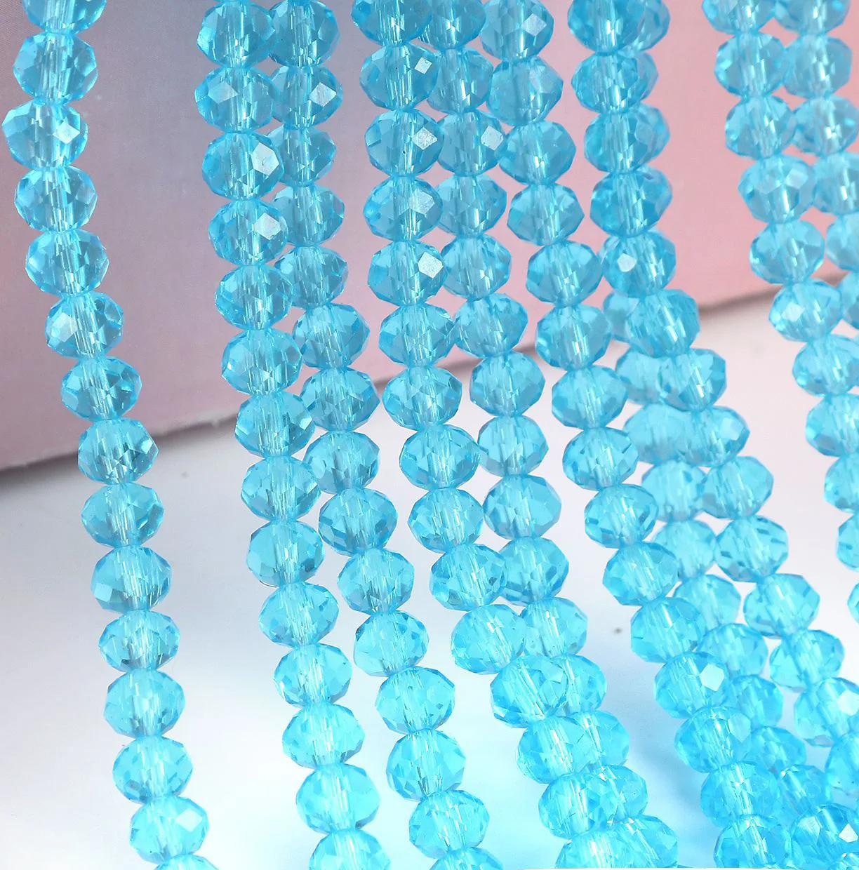 Clear Colorful Crystal Beads Faceted Rondelle Wheel Glass Beads Loose Spacer Beads For Jewelry Making Diy Bracelet Accessories