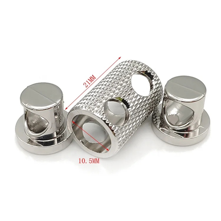 Wholesale Factory Custom Engraved Logo Metal Silver Cord Lock for Coat