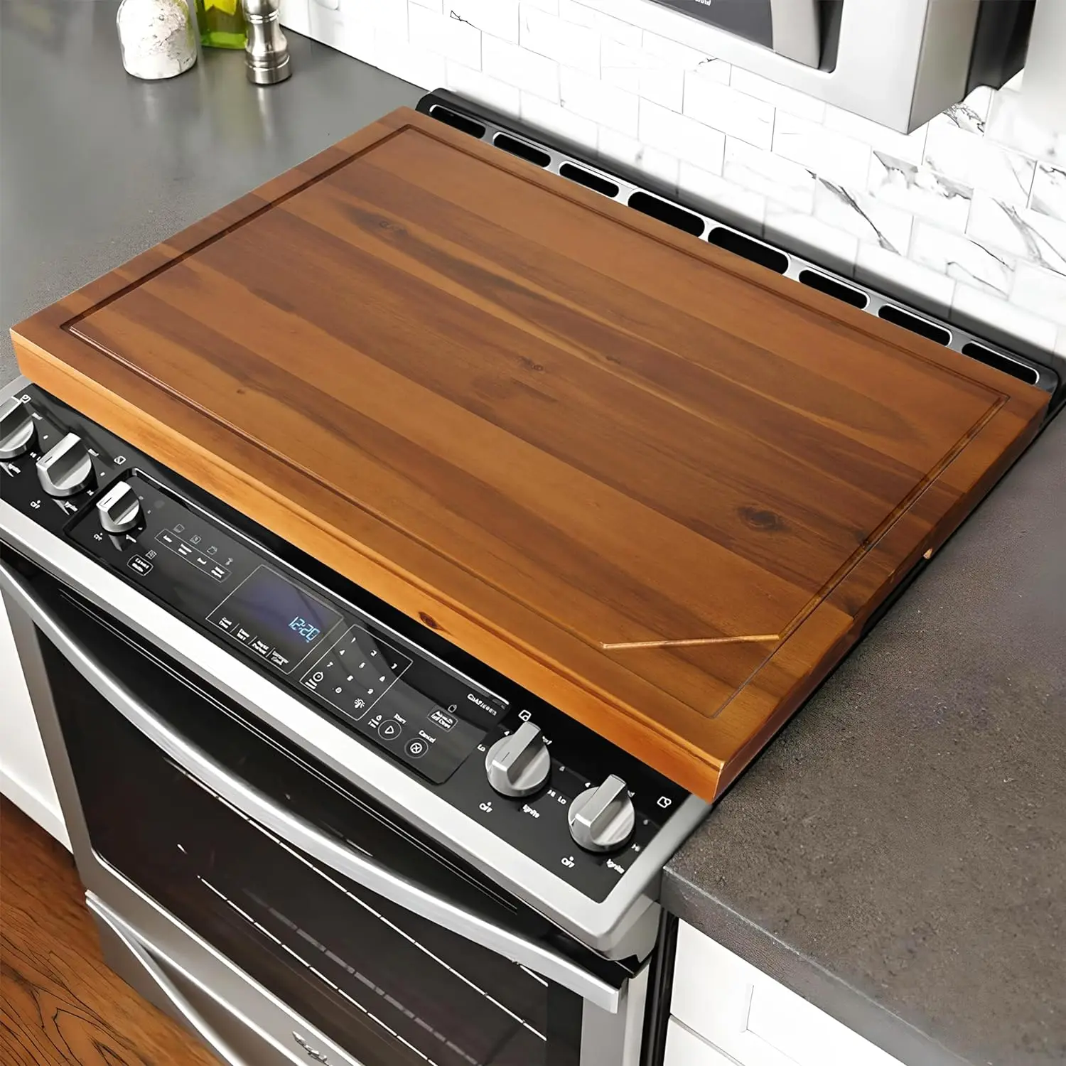 Acacia Panels For Gas Stoves Electric Stove Burners Stove Top Covers Counters And Decorative Trays Wooden Kitchen Sink Covers