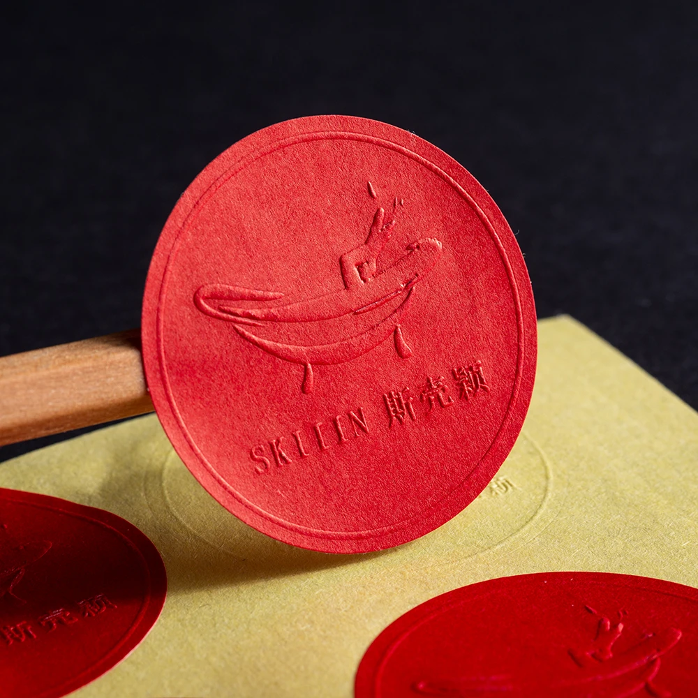 Customized logo embossed sticker labels texture concave-convex various colors luxury perfume candle package