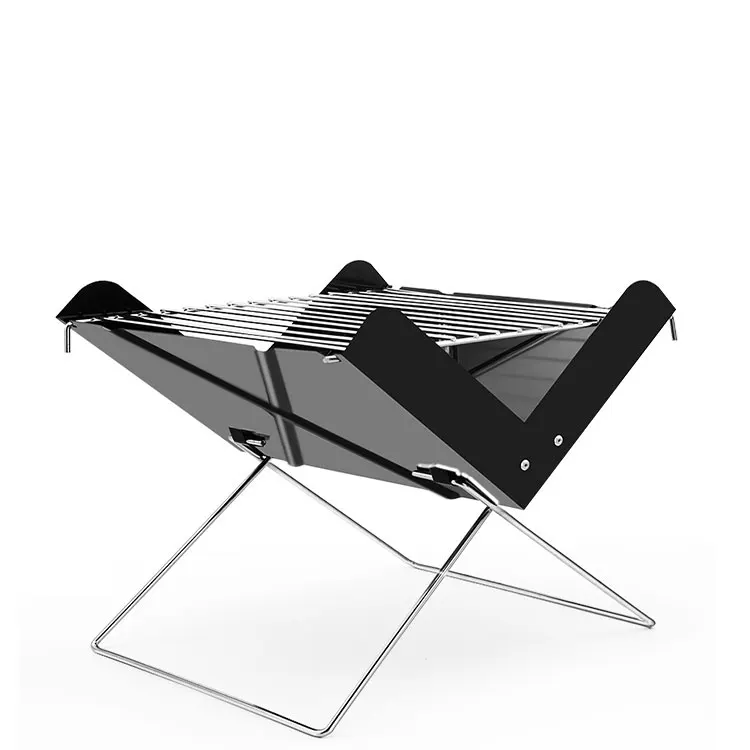 China Factory Hot Selling BBQ Accessories Stainless Steel Folding Barbecue Charcoal Grill