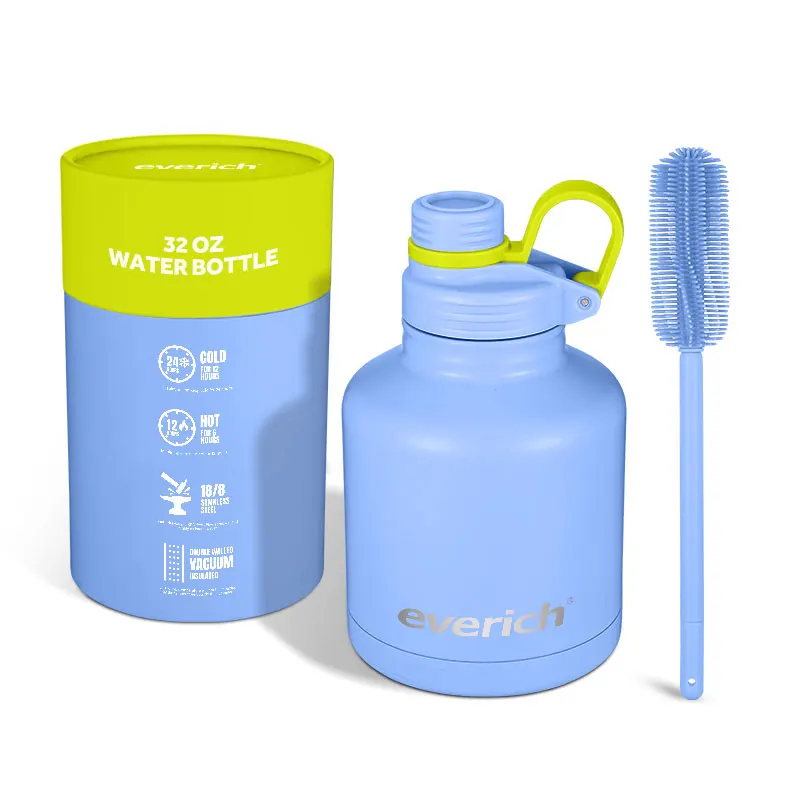 ODM 2024 Beer Growler 32oz Jug Outdoor Stainless Steel Thermo Water Bottle Double Wall Vacuum Flask With Handle Spout