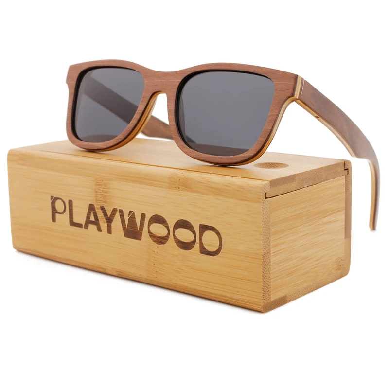 Custom logo design competitive price uv400 protection floating wood bamboo sunglasses polarized 2023