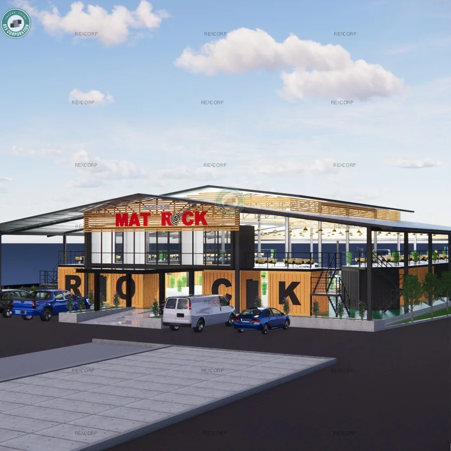 Modular Shipping Container Shops Dining Center Flatpack Container Kiosk for Rent Large Night Market in Malaysia