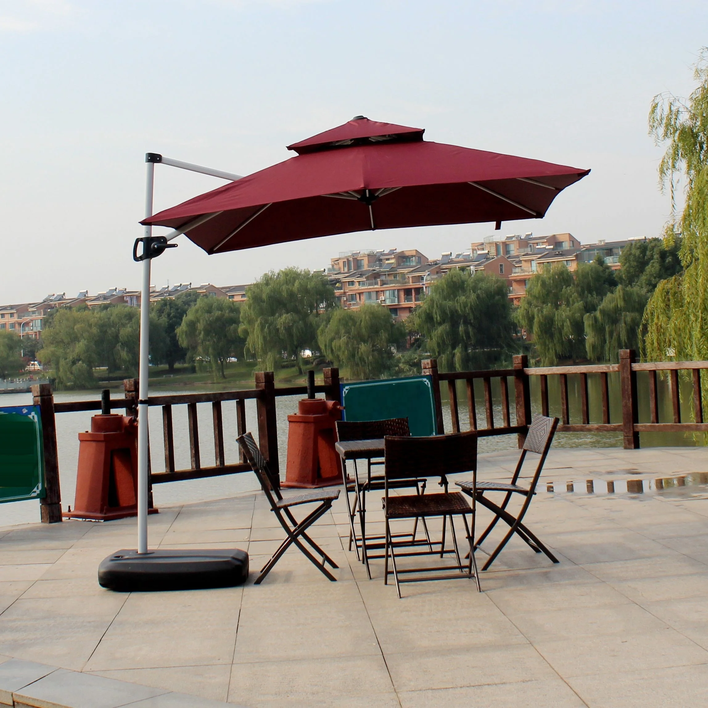 
Custom logo Outdoor Fishing patio umbrella beach hanging parasol 2.2m Square Umbrella 