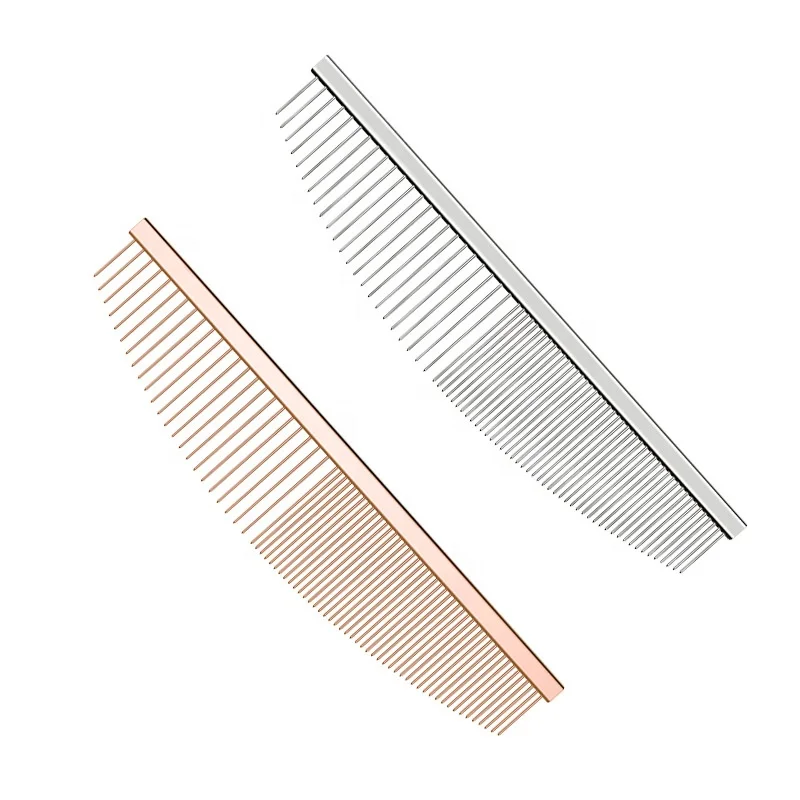 Baoli ODM Goldpets Designer Professional Steel Pet Combs Moon Shape Small Grooming Facial Comb for Dog and Cats Pet Comb