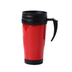 Portable multi color sliding lid selection travel coffee car mug plastic with handle