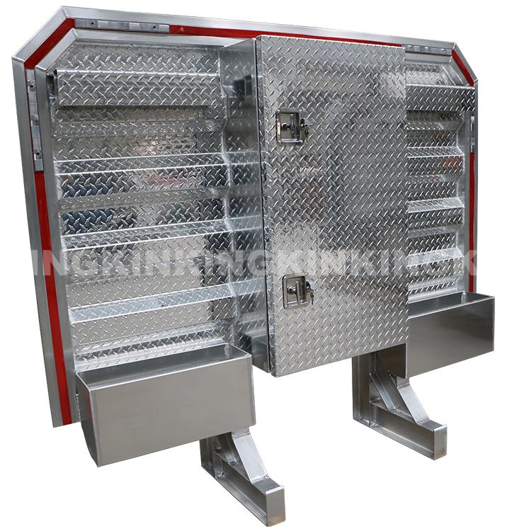 68'' X 80'' Semi Headache Rack for Truck Aluminum Tool Box W/3 Door Compartments