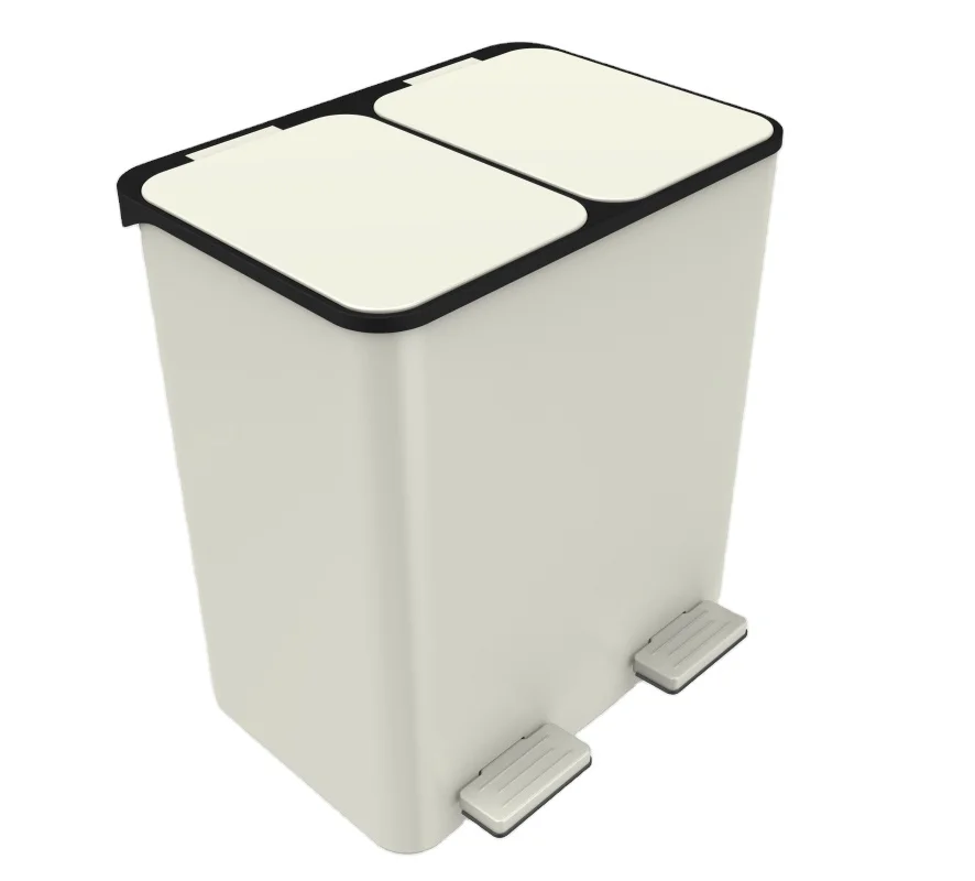 OEM & ODM  18/24/30/40L  With Great Price Stainless Steel Trash Can Recycle Dual Compartments Soft Closing Foot Pedal Trash Can
