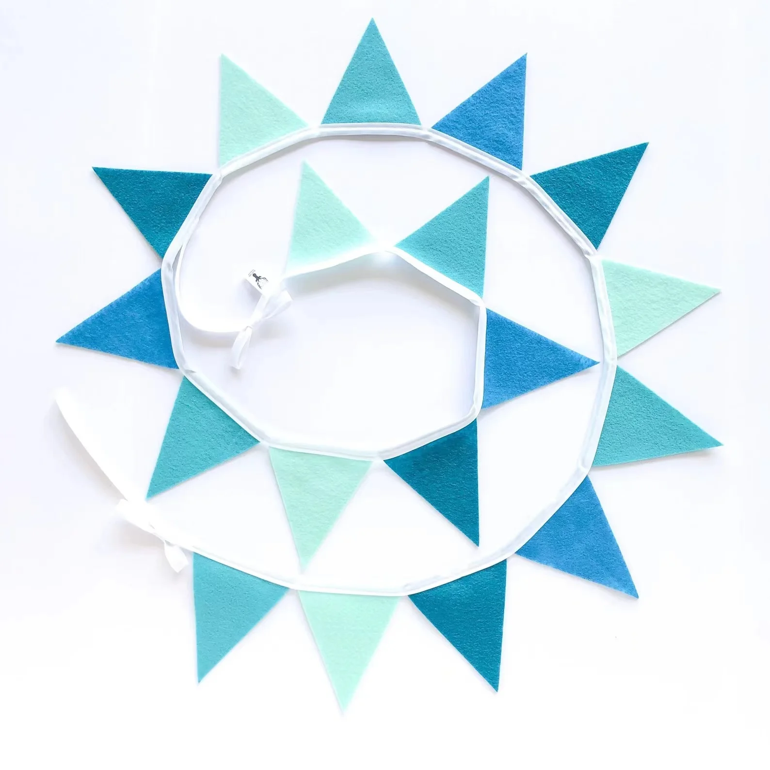 Teal Felt Pennant Bunting Banner Blue Triangle Pennant Flag Garland Turquoise Ocean Nursery Decor Felt Flag