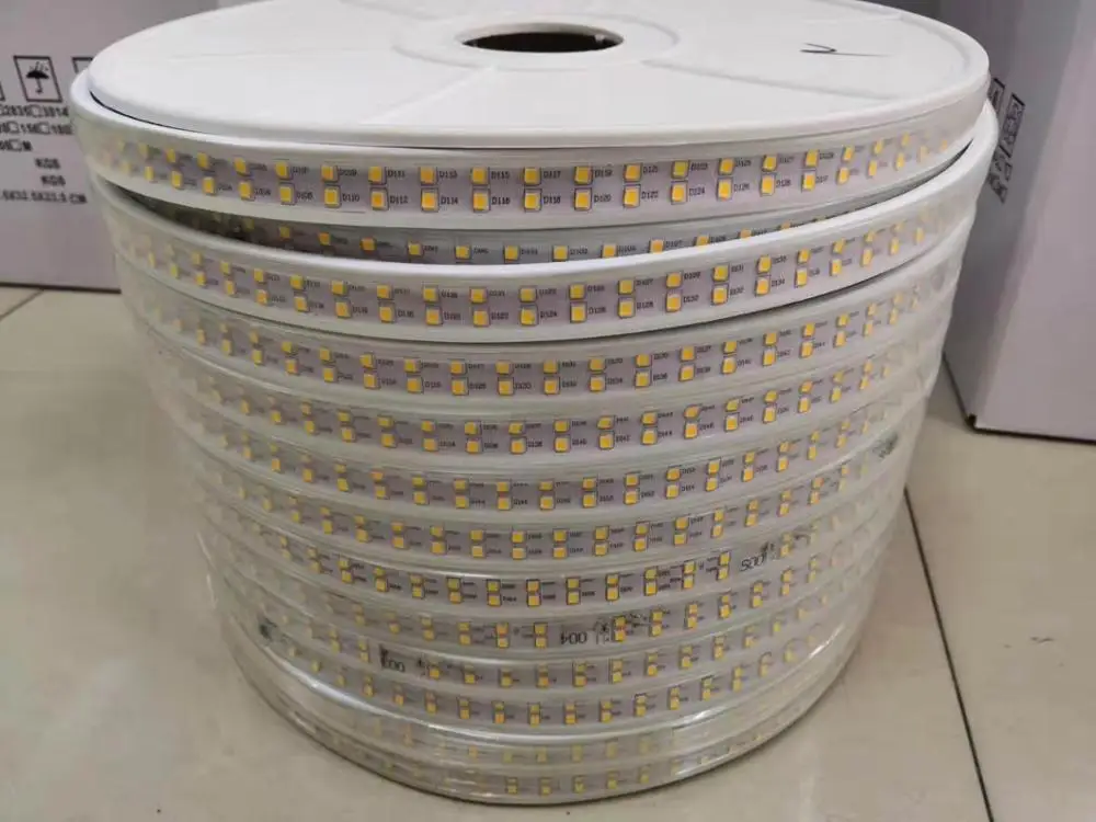  Наружная Светодиодная лента 220 В SMD 5050 IP67 водонепроницаемая светодиодная 60 светодиодов/м