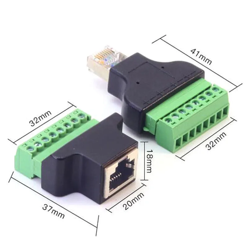 New Network Connector RJ45 Socket To 8-Bit Terminal RJ45 To 8Pin Solderless Adapter Terminal