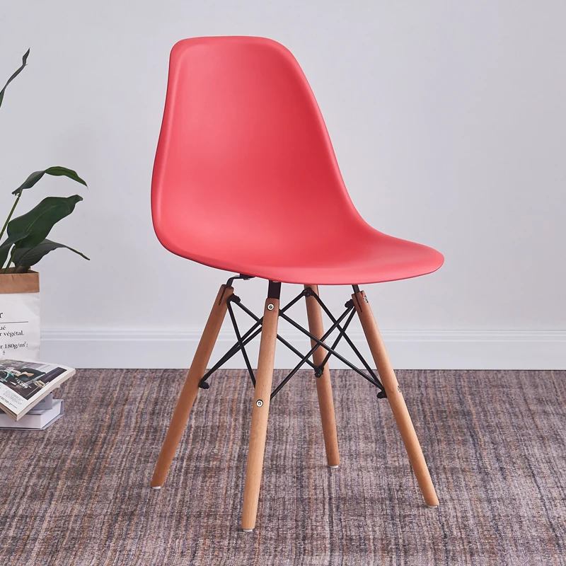 Красивая дизайнерская оболочка Cadeira Eam обеденный стул пластиковые обеденные стулья для ресторана с деревянными ножками