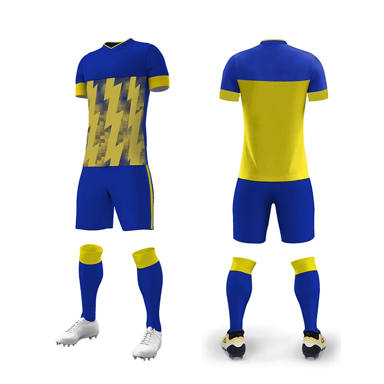 High quality latest design sports football clothing suit youth football shirt adult children team game soccer jersey custom