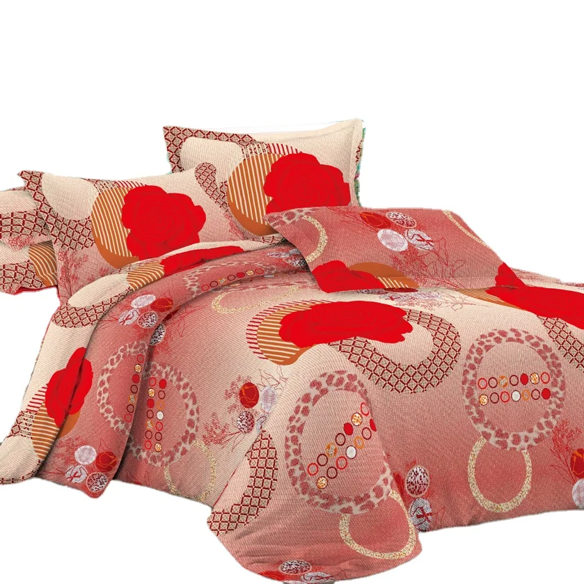 
 polyester 3D pattern twill print bed sheet fabric  