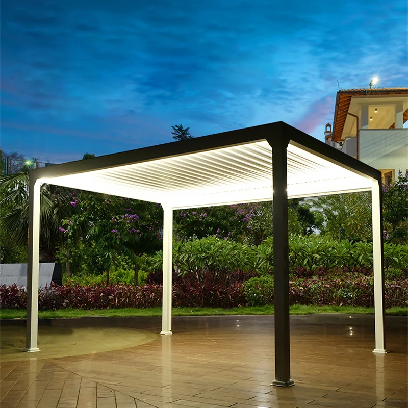 Aluminium Alloy Shutter Canopy Roof outdoor Gazebos Product Garden Pavilion Metal pergola