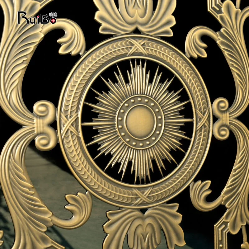 Antique bronze sitting room porch light luxury aluminum alloy carve screen partition metal relief minted hollow-out the grille