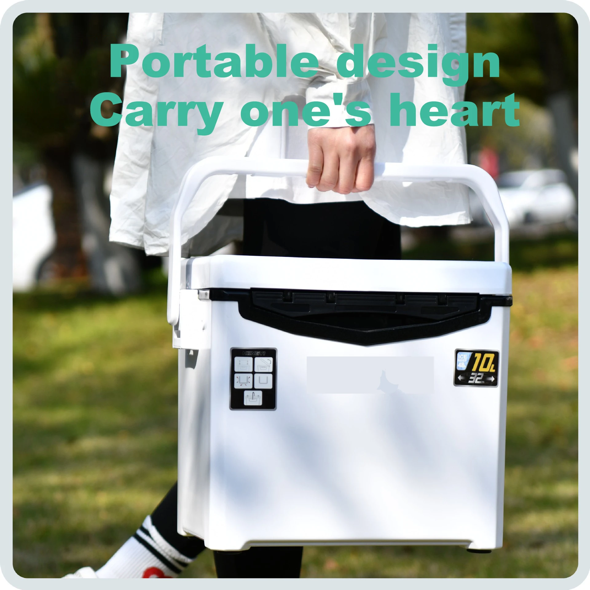 Portable take-out freezer Car outdoor ice bucket freezer Fishing home light luxury fresh-keeping box incubator