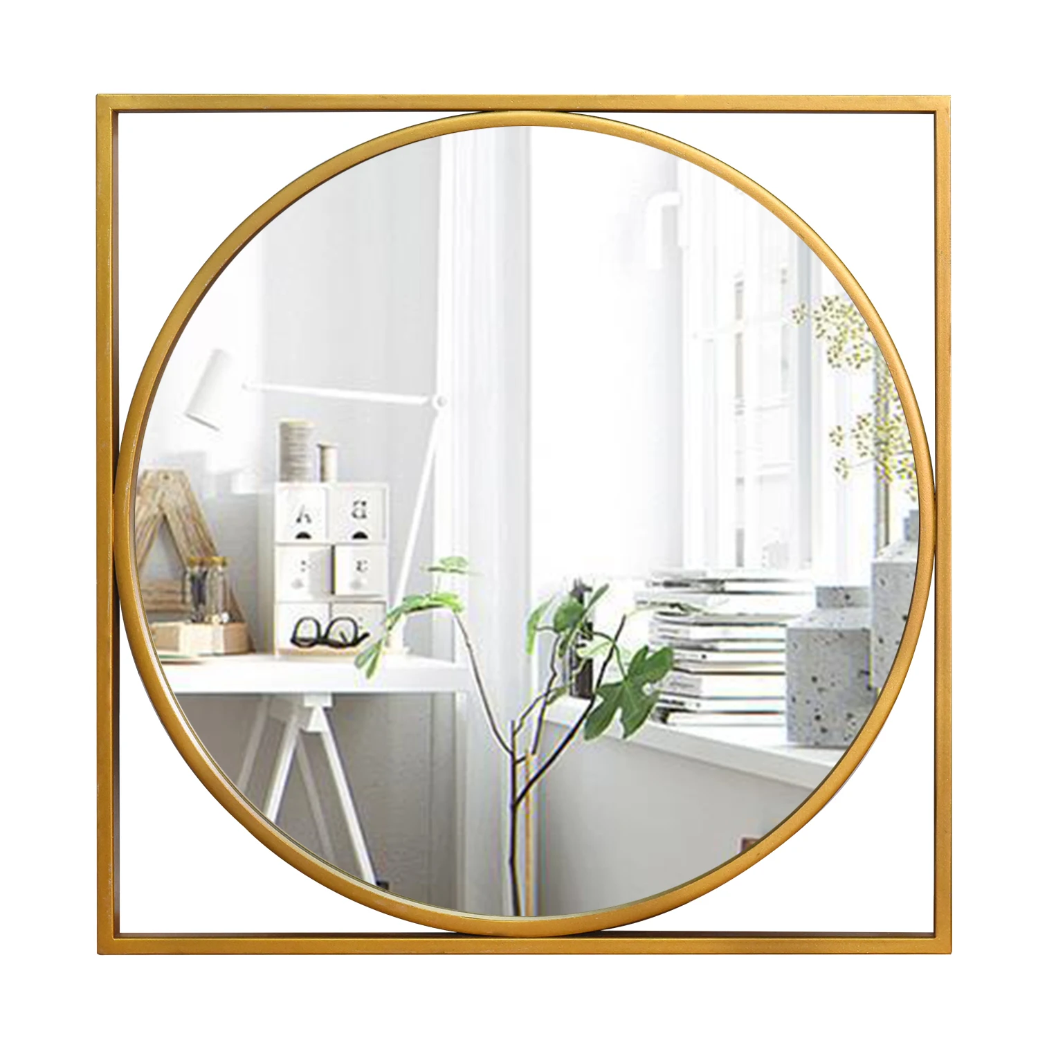 luxury home decor custom large gold black metal frame big rectangular full body square hanging wall gold miroir espejo spiegel