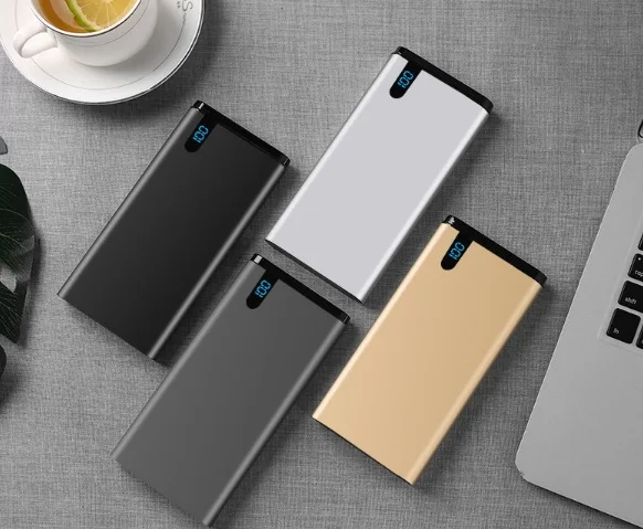 New Product Portable Metalliac Power Banks 10000mAh Double USB LCD Display External Backup Battery for Mobile Phone Charger