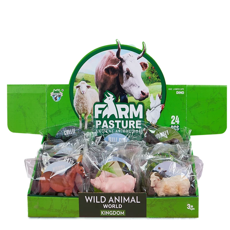 New arrival Lifelike Farm Animal Toy Farm Set Plastic Toys Farm Animals Rubber With Name Car For Children