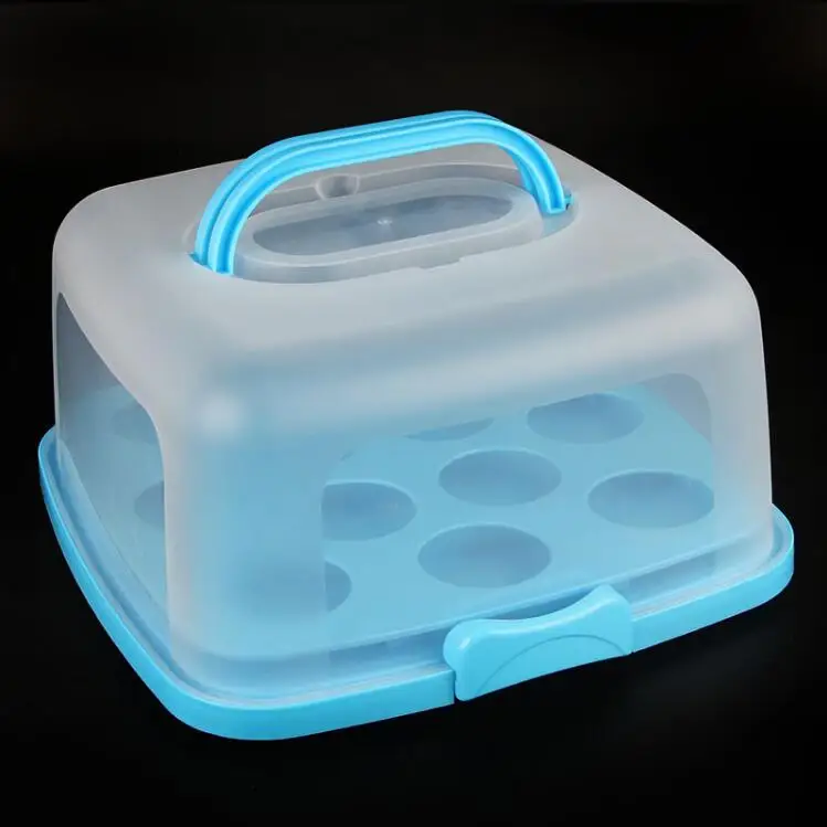 13 cups rectangle PP Plastic Cake carrier with muffin cup and  customized printing Cupcake Cake Carrier