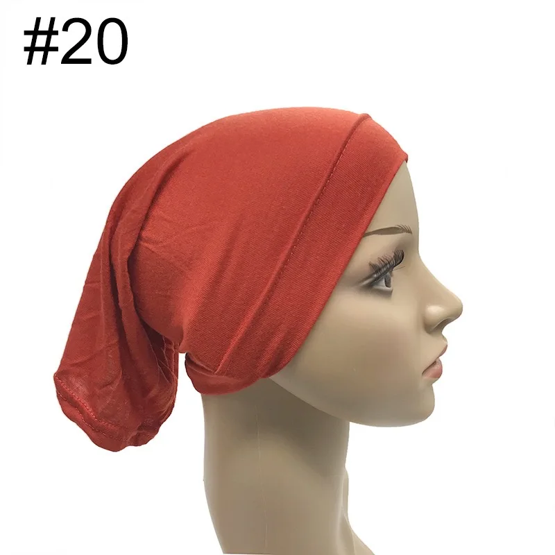 Modal base cap Tube cap bib Arabic headscarf elastic cover solid color cotton hat for women hijab Muslim head wrap
