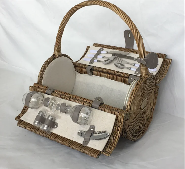 directly supply empty  Wicker Picnic Basket Set For 2 Person -